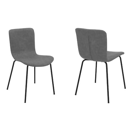 Armen Living Gillian Modern Light Gray Fabric and Metal Dining Room Chairs, PK2 LCGLSIBLCH